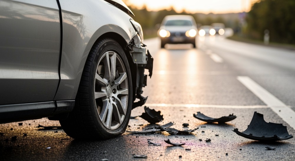 Poważne utrudnienia na DK1 w Czechowicach-Dziedzicach po kolizji z sygnalizatorem